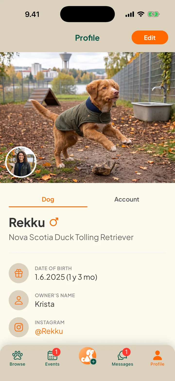 A dog profile in Awuu